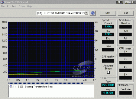 LG GSA-4163B - CDspeed čtení DVD-ROM 2,4×