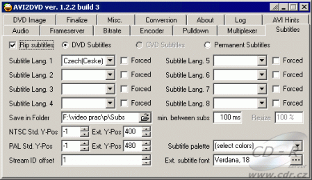 DVD2SVCD - volba titulků