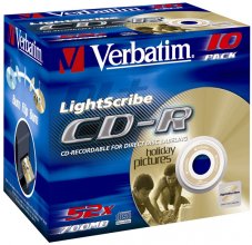 Balení LightScribe Verbatim CD-R 52× médií pro Evropský trh