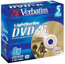 Balení LightScribe Verbatim DVD+R 8× médií pro Evropský trh