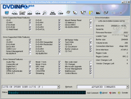 LiteOn SOHW-16753S - DVDinfo Pro