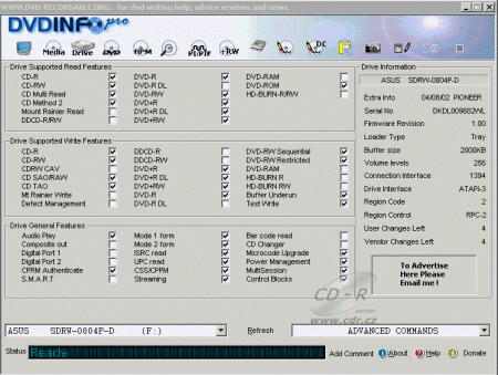 ASUS SDRW-0804P-D - DVDinfo Pro