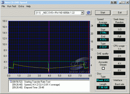 NEC ND-6550A - CDspeed zápis DVD-R DL 4×