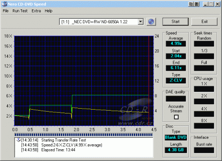 NEC ND-6550A - CDspeed zápis DVD-RW 6×