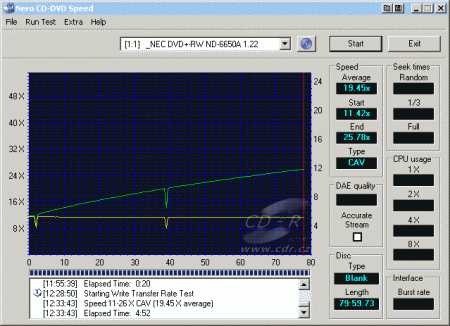 NEC ND-6650A - CDspeed zápis CD-R