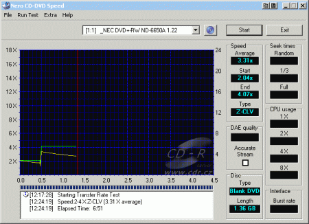 NEC ND-6650A - CDspeed zápis DVD-R 8 cm