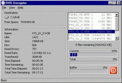 DVD Decrypter grabování