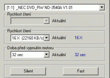 NEC ND-3540A - rychlosti čtení DVD: fast
