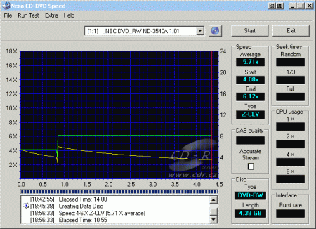 NEC ND-3540A - CDspeed zápis DVD-RW