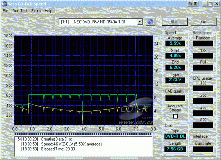 NEC ND-3540A - CDspeed zápis DVD-R DL 4×@6×