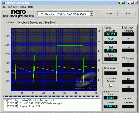 LG GSA-4165B - CDspeed zápis CD-R