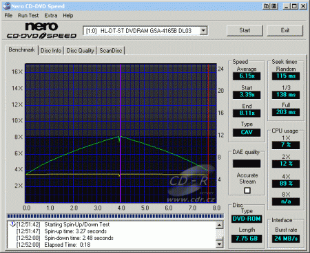 LG GSA-4165B - CDspeed čtení DVD-ROM DL