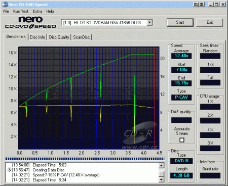 LG GSA-4165B - CDspeed zápis DVD-R 16×