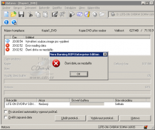 Pokus v Neru o kopírování přes image soubor DVD-R DL zapsaného p