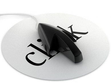 Mus computer mouse - myš ve tvaru kurzoru (černá)