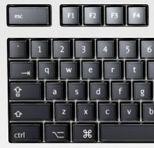 Optimus Keyboard - rozložení anglické s malými písmeny