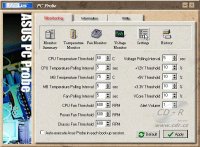 Asus PC Probe - nastavení monitoringu hardwaru