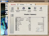 Asus PC Probe - status monitorování hardwaru
