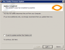 Imation Disc Stakka: Aktualizace firmwaru - Dokončení
