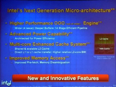 Popis vlastností nové architektury Intel procesorů