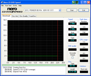 Pioneer BDR-101A - Nero CDspeed zápis BD-RE