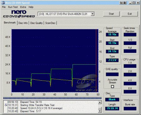 LG GWA-4082N - CDspeed zápis CD-R