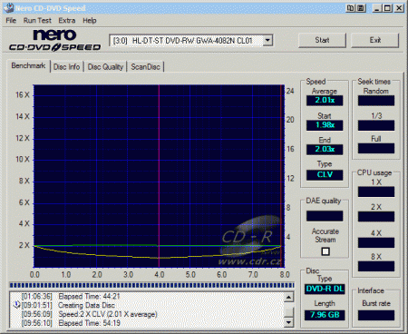 LG GWA-4082N - CDspeed zápis DVD-R DL