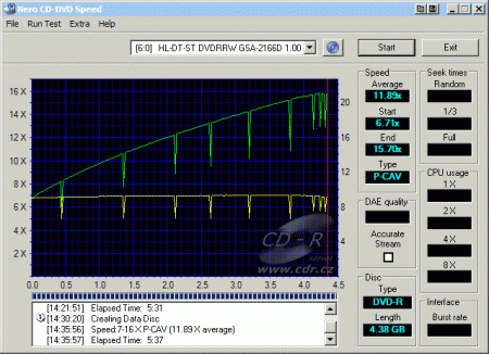 LG GSA-2166D - CDspeed zápis DVD-R