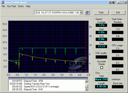 LG GSA-2166D - CDspeed zápis DVD-R 8×