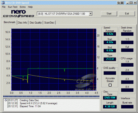 LG GSA-2166D - CDspeed zápis DVD-RW