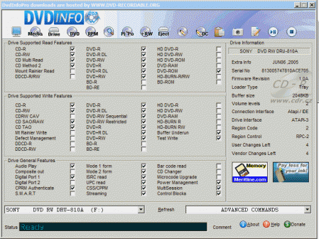 Sony DRU-810A - DVDinfo Pro