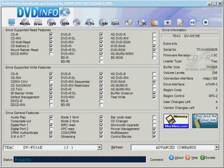 Teac DV-W516E - DVDinfo Pro