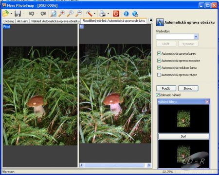 Nero 7 Premium - PhotoSnap automatická úprava obrázku