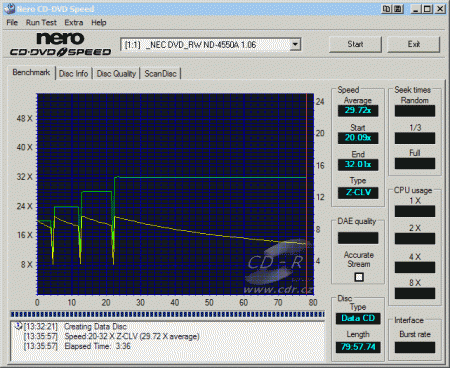 NEC ND-4550A - CDspeed zápis CD-RW