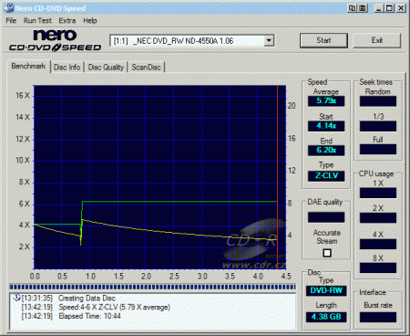 NEC ND-4550A - CDspeed zápis DVD-RW