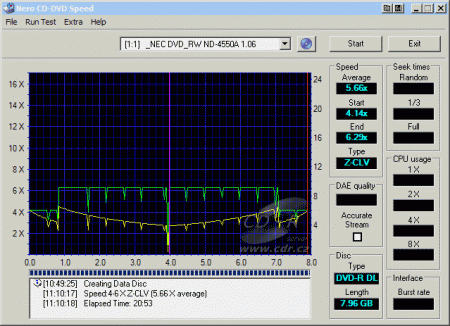 NEC ND-4550A - CDspeed zápis DVD-R DL