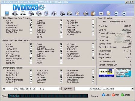 HP dvd840i - DVDinfo Pro