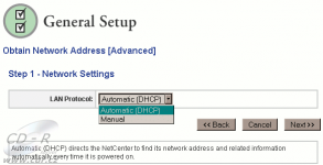 NetCenter: IP přes DHCP nebo ručně