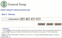 NetCenter: nastavení adresy brány