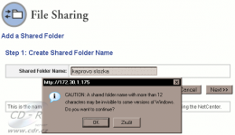 NetCenter: varování při názvu složky > 12 znaků