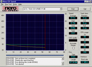 Teac CD-W540E CDspeed MRW čtení