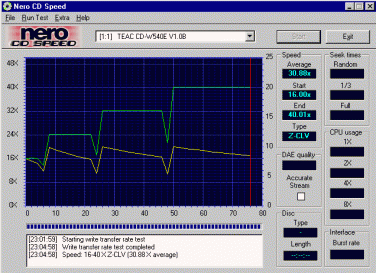 Teac CD-W540E CDspeed CD-R zápis 40×