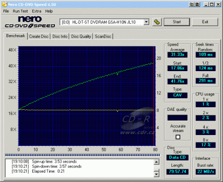 LG GSA-H10N - CDspeed čtení CD-RW