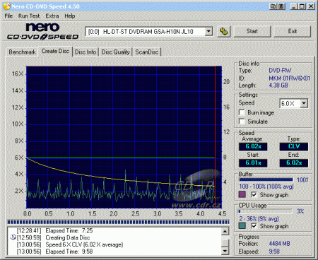 LG GSA-H10N - CDspeed zápis DVD-RW