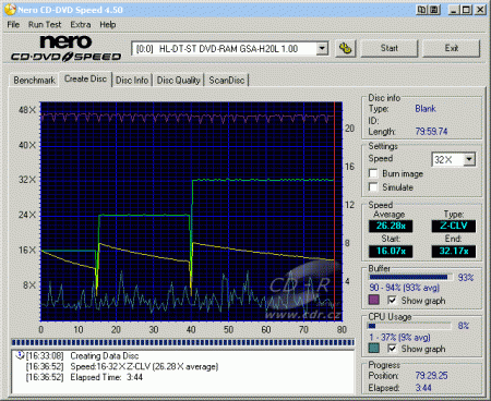 LG GSA-H20L - CDspeed zápis CD-RW