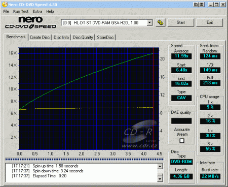 LG GSA-H20L - CDspeed čtení DVD-ROM