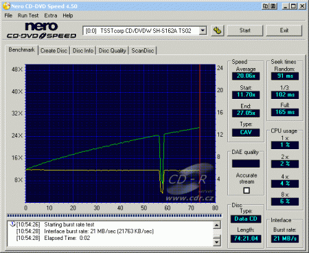 Samsung SH-S162A - CDspeed čtení CD-ROM silent