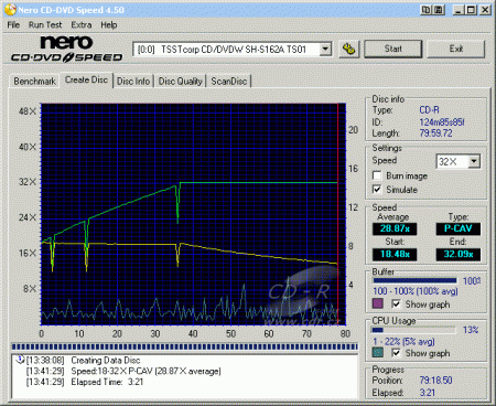 Samsung SH-S162A - CDspeed zápis CD-R 32×