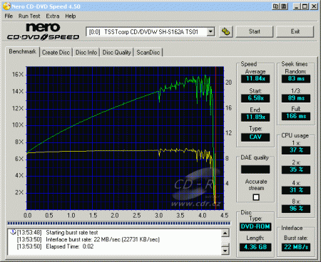 Samsung SH-S162A - CDspeed čtení DVD-ROM