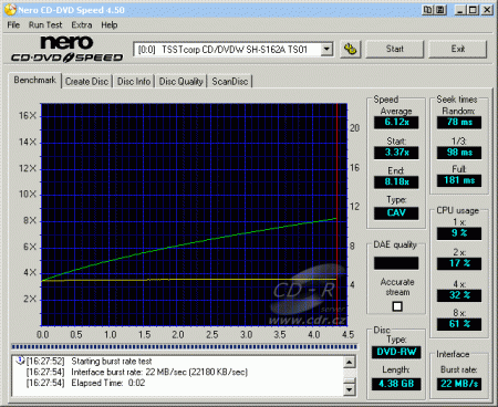 Samsung SH-S162A - CDspeed čtení DVD-RW